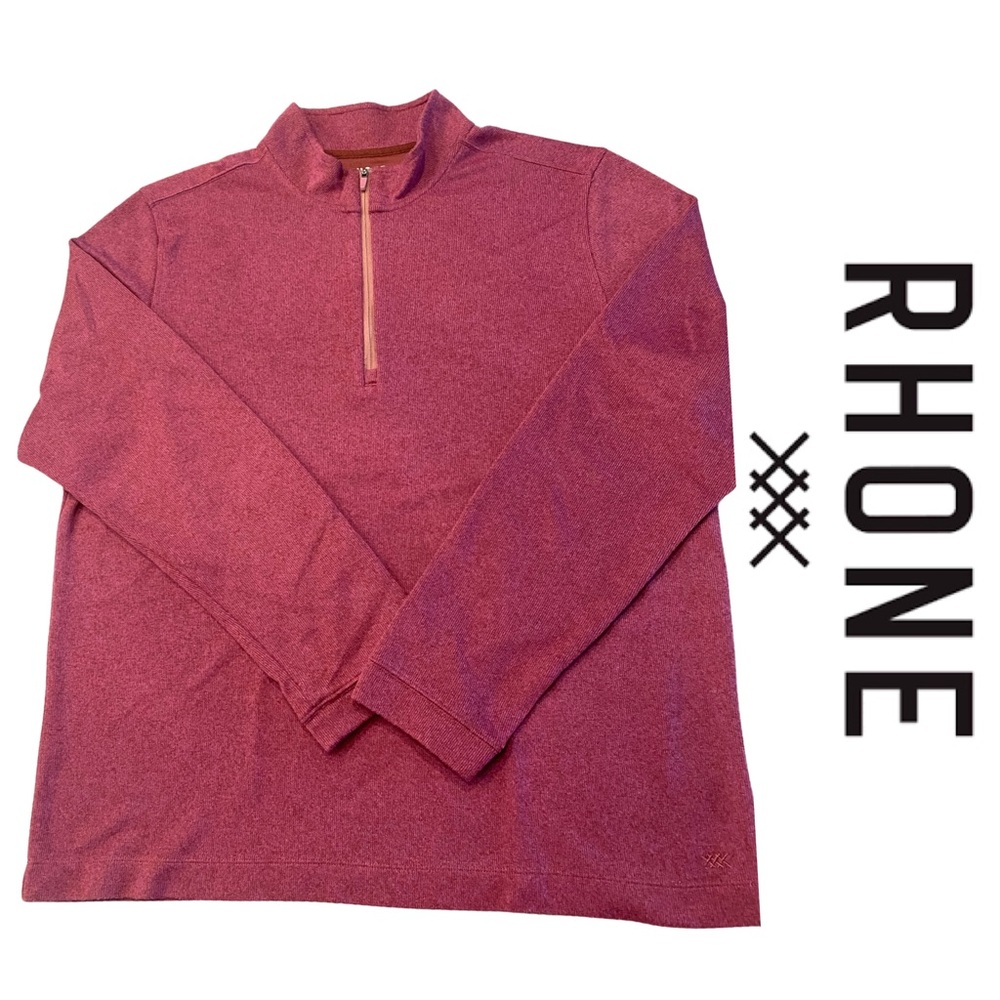 Rhône | Commuter Quarter (1/4) Zip Sweater | XL | Maroon Marled